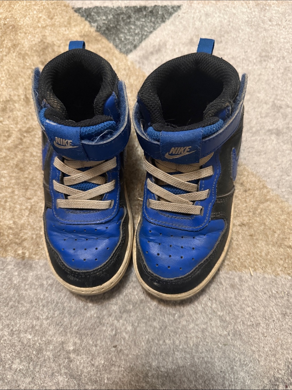 Nike Kids High-Top Sneakers - Blue and Black